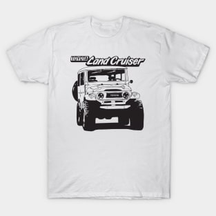 Hand-Drawn FJ40 Toyota Landcruiser Badge Black T-Shirt